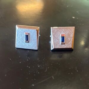 Vintage Swank Silver/Amethyst Cufflinks. FREE SHIPPING.